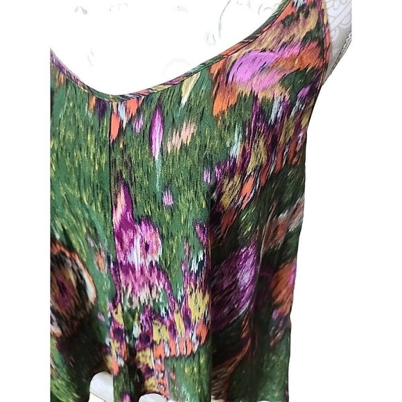 Zara Women's Green Coral Pink Viscose Cami Tank Top Cami Small - Picture 4 of 7